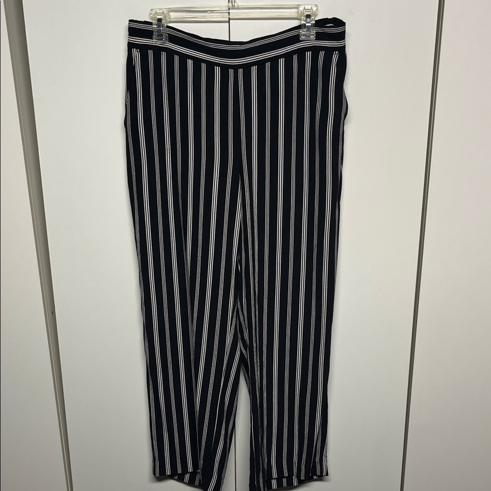 Loft Black and White Striped Pants MP